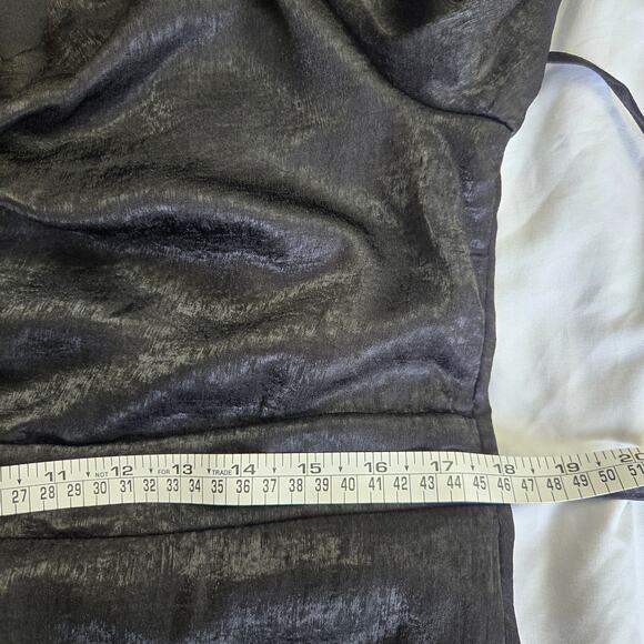 NWT Andrée by Unit Whimsigoth Vamp Witchy Black Satin Midi Long Sleeve Dress M - Picture 11 of 12